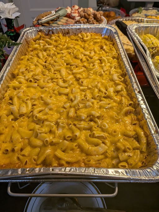 Castle Gardens ILM catering buffet with hot dishes for a Wilmington NC event